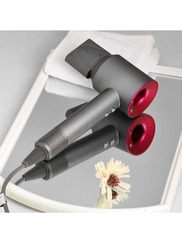 Фен Windigo LF-03, 1250 Вт, 3 температурных режима, 3 скорости, концентратор, серо-розовый