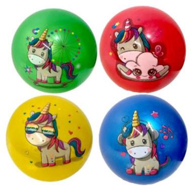 Мяч Единороги 23 см, 4 вида, 70г 10 шт в упак