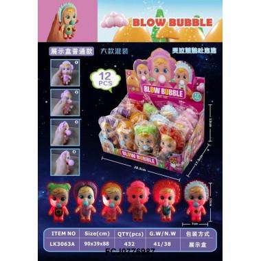 Пупсики надувающие пузыри 6 видов, 12 шт в д/б