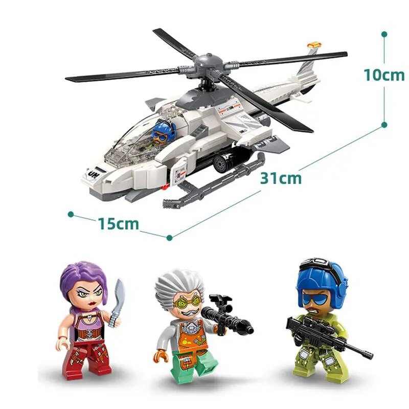 Конструктор Qman «Штурмовой вертолёт» 3211 / 352 детали