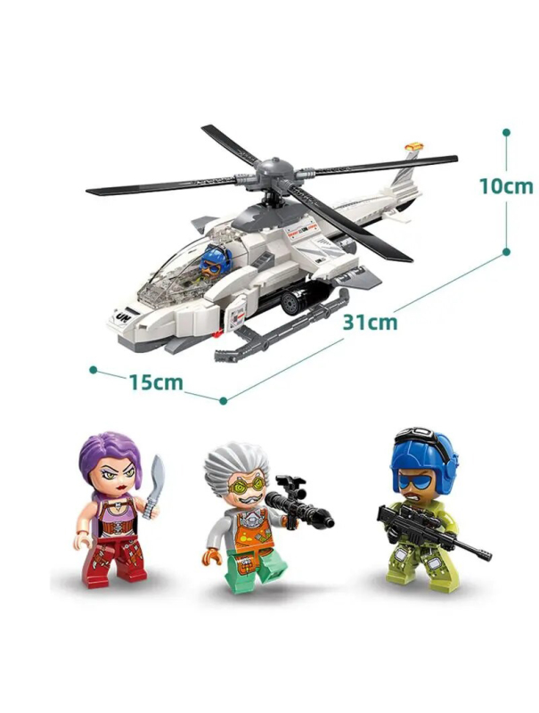 Конструктор Qman «Штурмовой вертолёт» 3211 / 352 детали