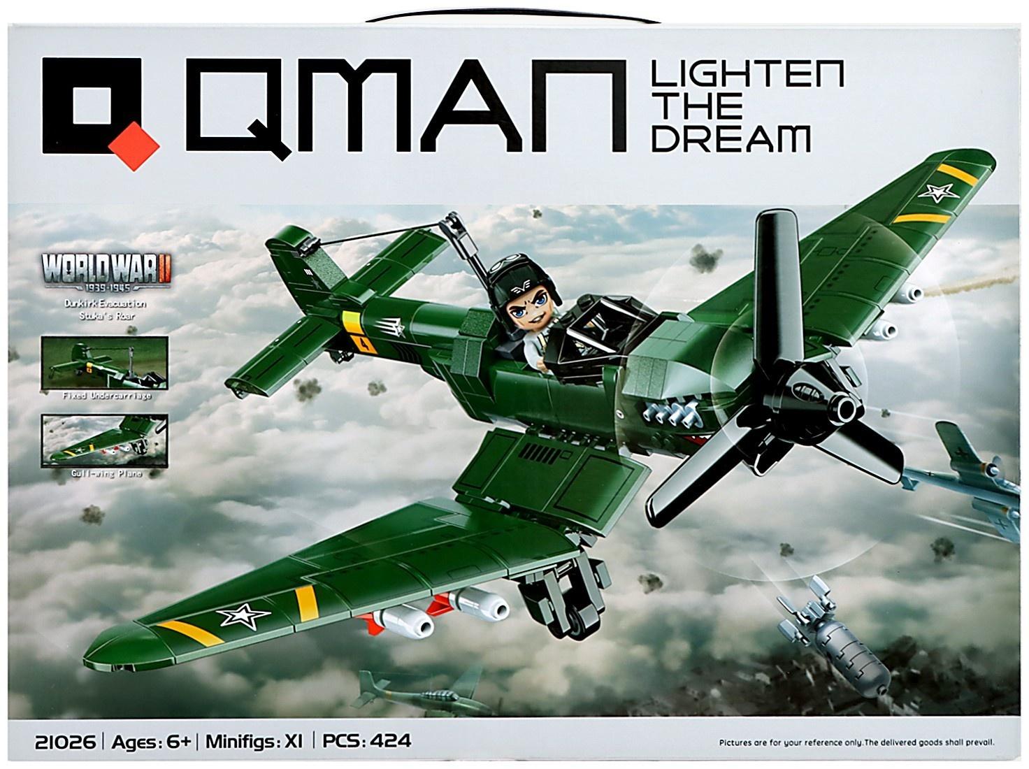 Конструктор Qman «Военный самолет» C21026 / 424 детали