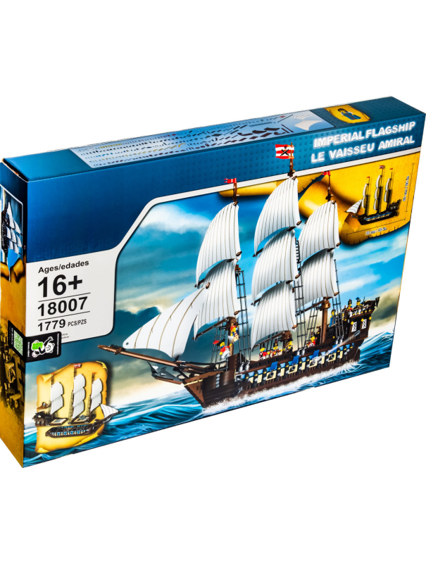 Конструктор «Огромный трехмачтовый имперский флагман» 18007 (Pirates 10210) / 1779 деталей