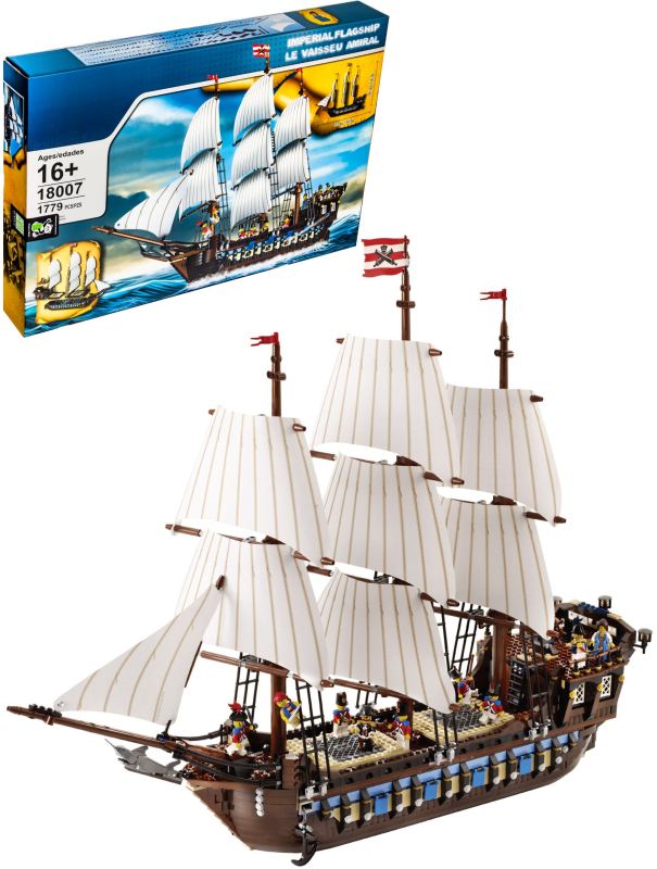Конструктор «Огромный трехмачтовый имперский флагман» 18007 (Pirates 10210) / 1779 деталей