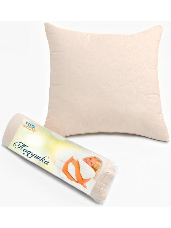 Подушка 70х70см, слоновая кость, файбер, микрофибра, 100% полиэстер