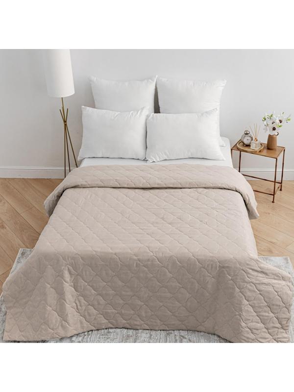 Покрывало 200х215см, слоновая кость, синтепон 100г/м, микрофибра 80г/м, 100% полиэстер