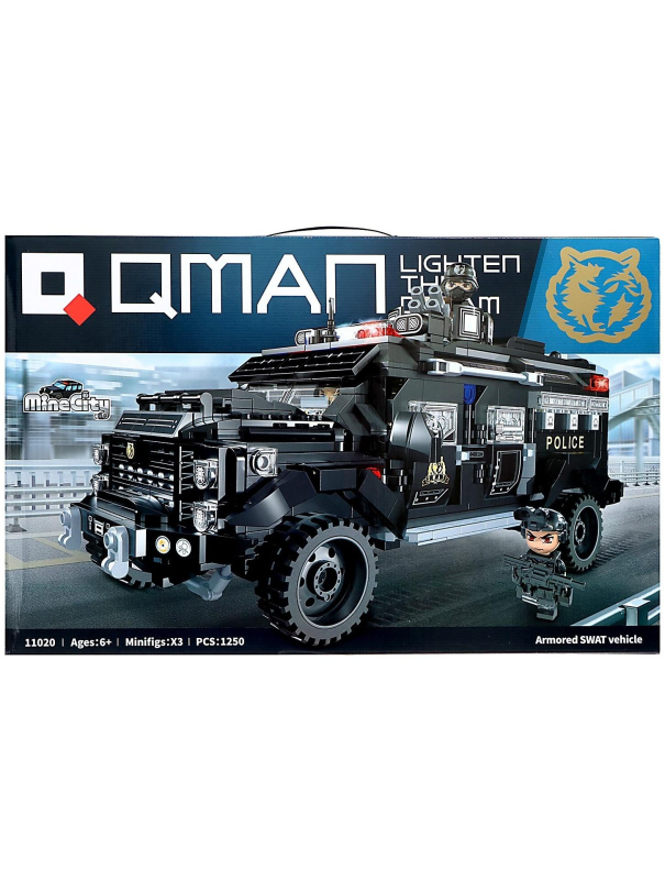 Конструктор Qman «Бронированный транспорт спецназа полиции» 11020 / 1250 деталей