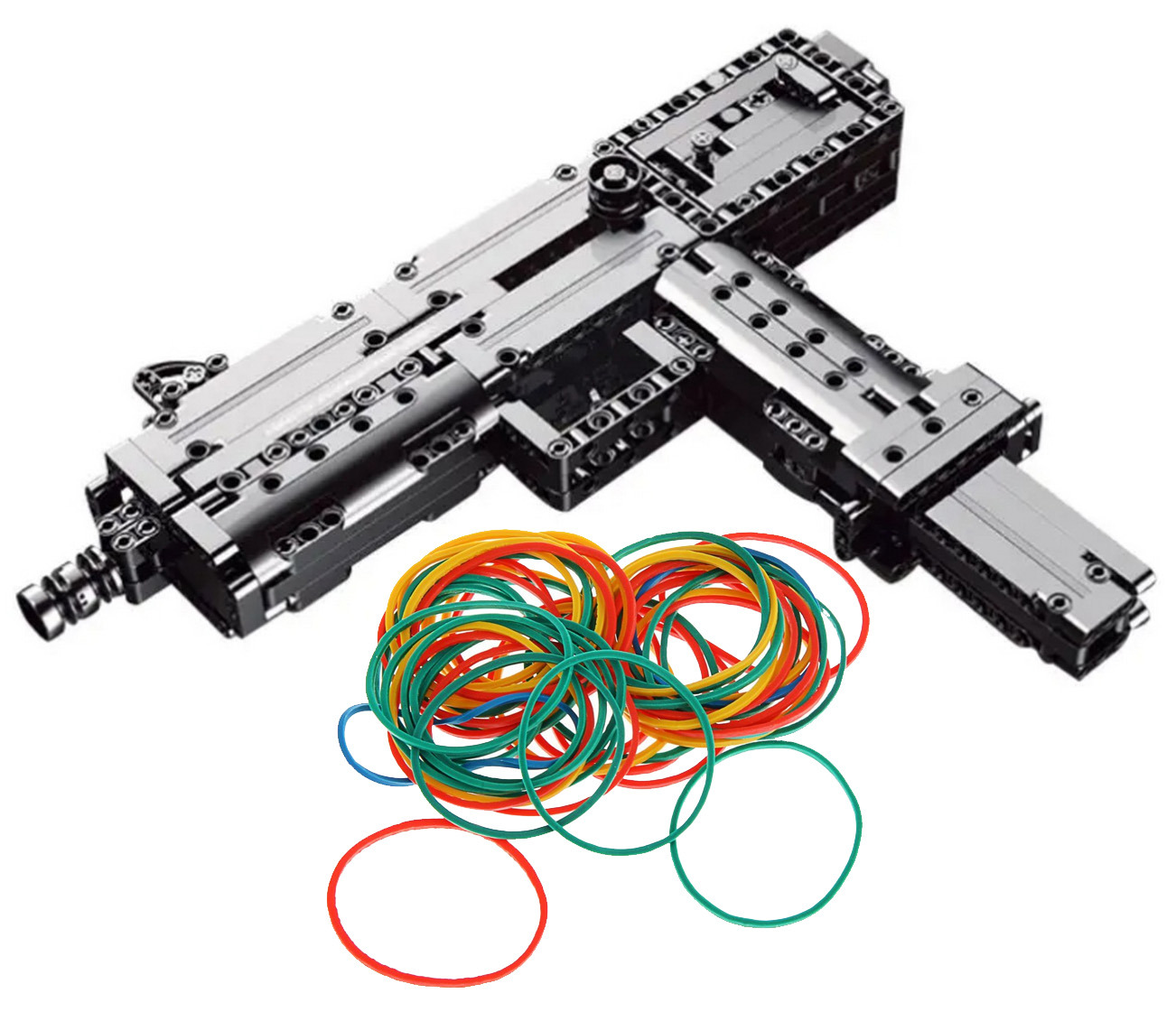 Конструктор Mould King «Пистолет-пулемет Ingram Mac-10» с резинками 14012 / 478 деталей