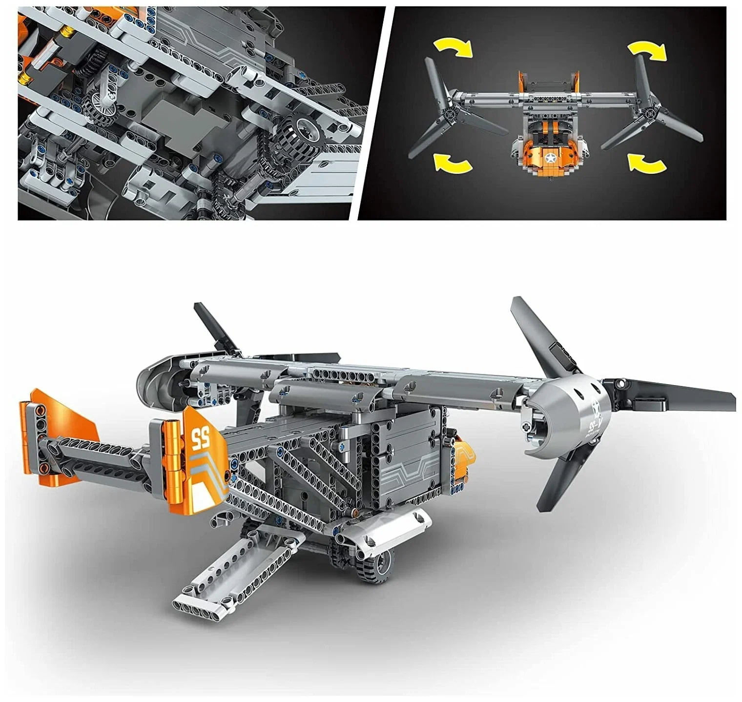 Конструктор Mould King «Транспортный самолет» на радиоуправлении 15043 / 588 деталей