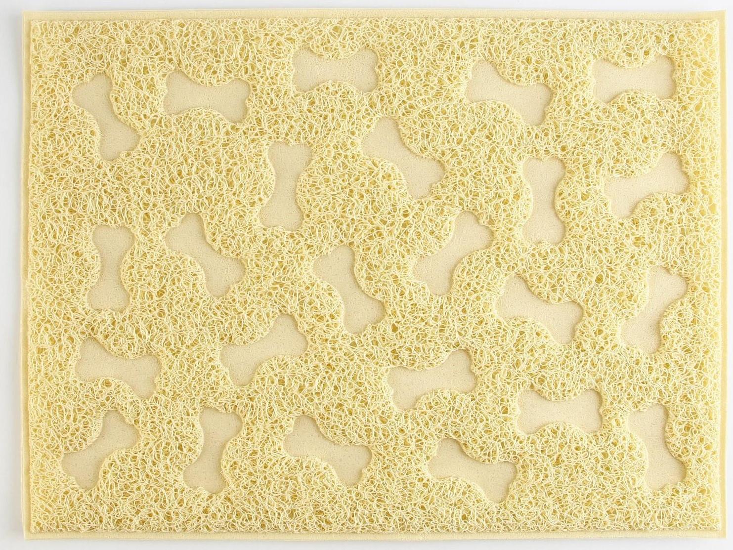 Коврик универсальный под миску и лоток «Косточки», 30х40 см, бежевый