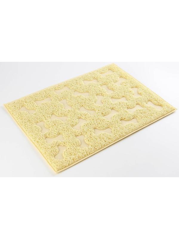 Коврик универсальный под миску и лоток «Косточки», 30х40 см, бежевый