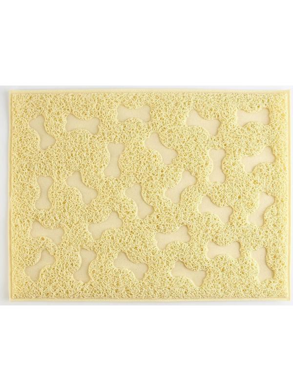 Коврик универсальный под миску и лоток «Косточки», 30х40 см, бежевый