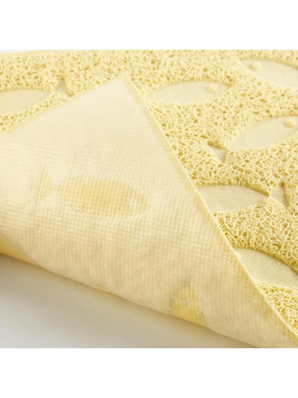 Коврик универсальный под миску и лоток «Рыбки», 30х40 см, бежевый