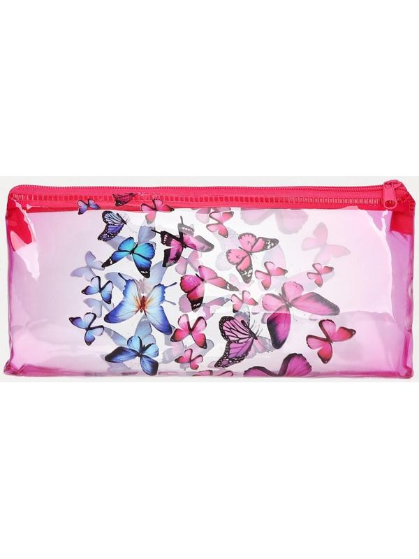 Косметичка-пенал на молнии, цвет розовый