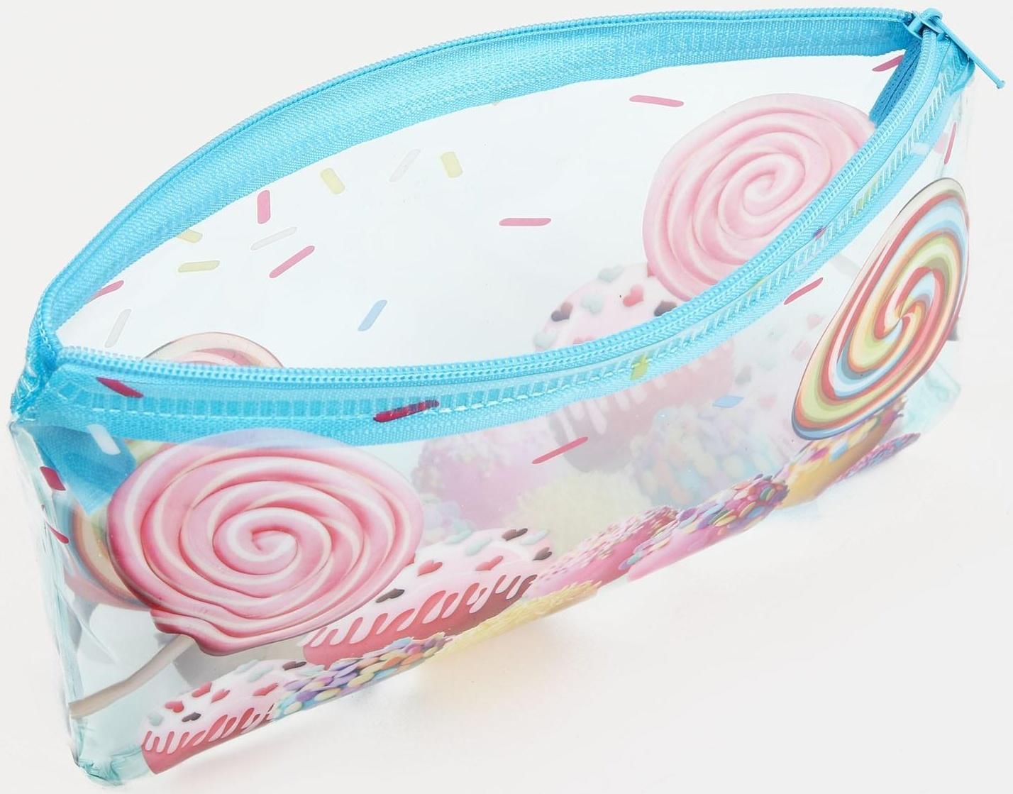 Косметичка на молнии, цвет голубой