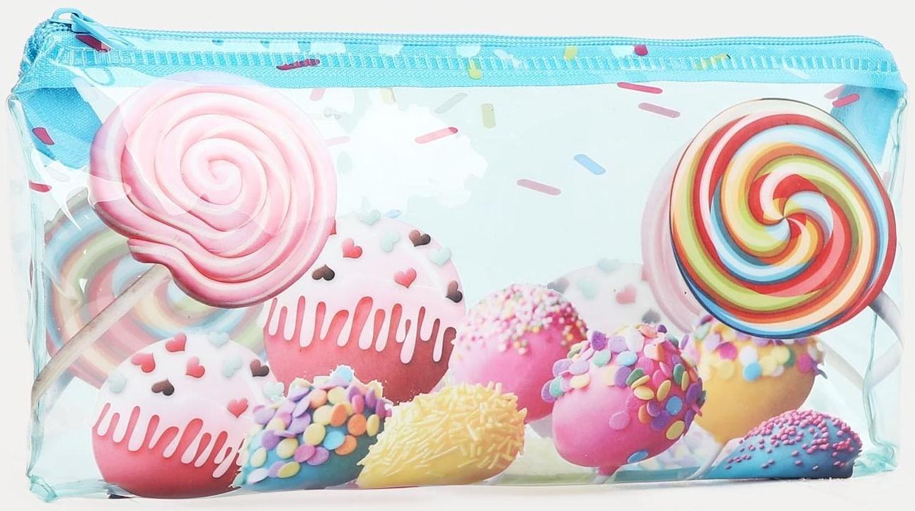 Косметичка на молнии, цвет голубой