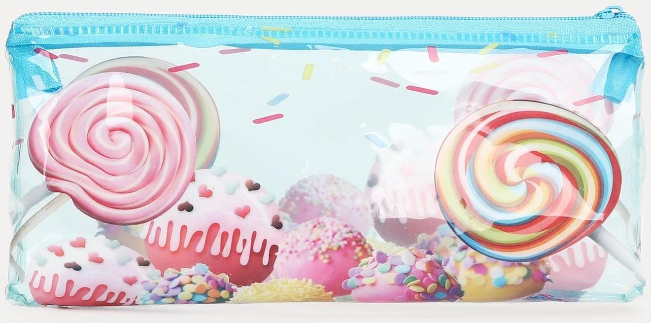 Косметичка на молнии, цвет голубой