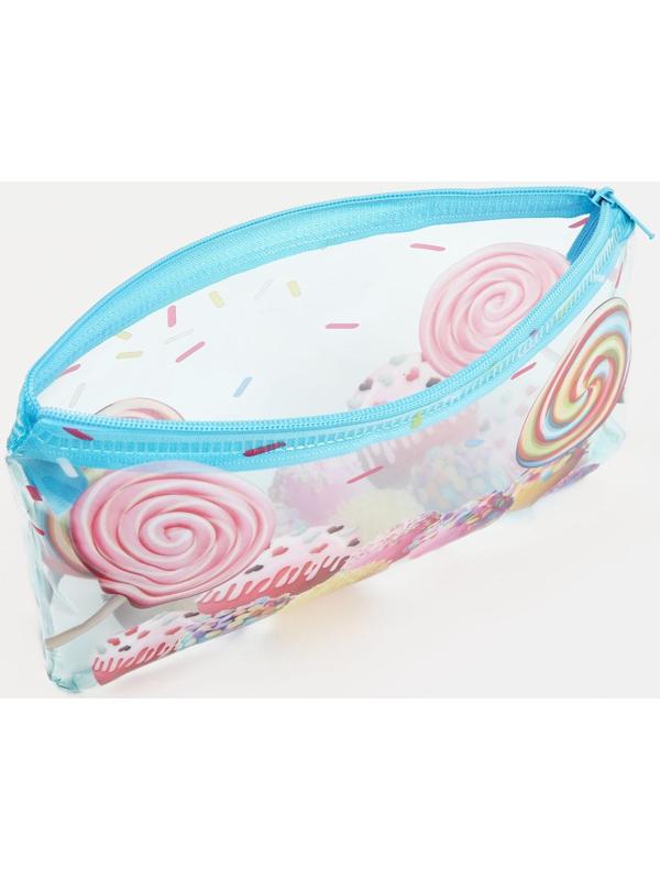 Косметичка на молнии, цвет голубой