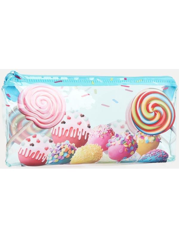 Косметичка на молнии, цвет голубой