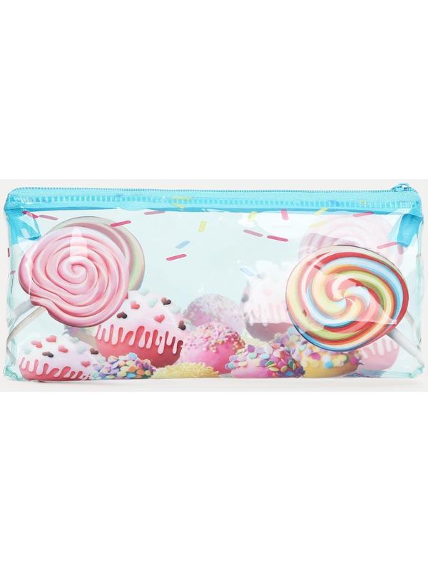 Косметичка на молнии, цвет голубой