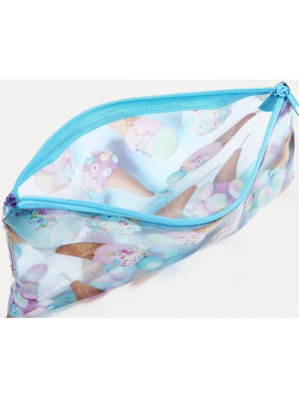 Косметичка-пенал на молнии, цвет голубой