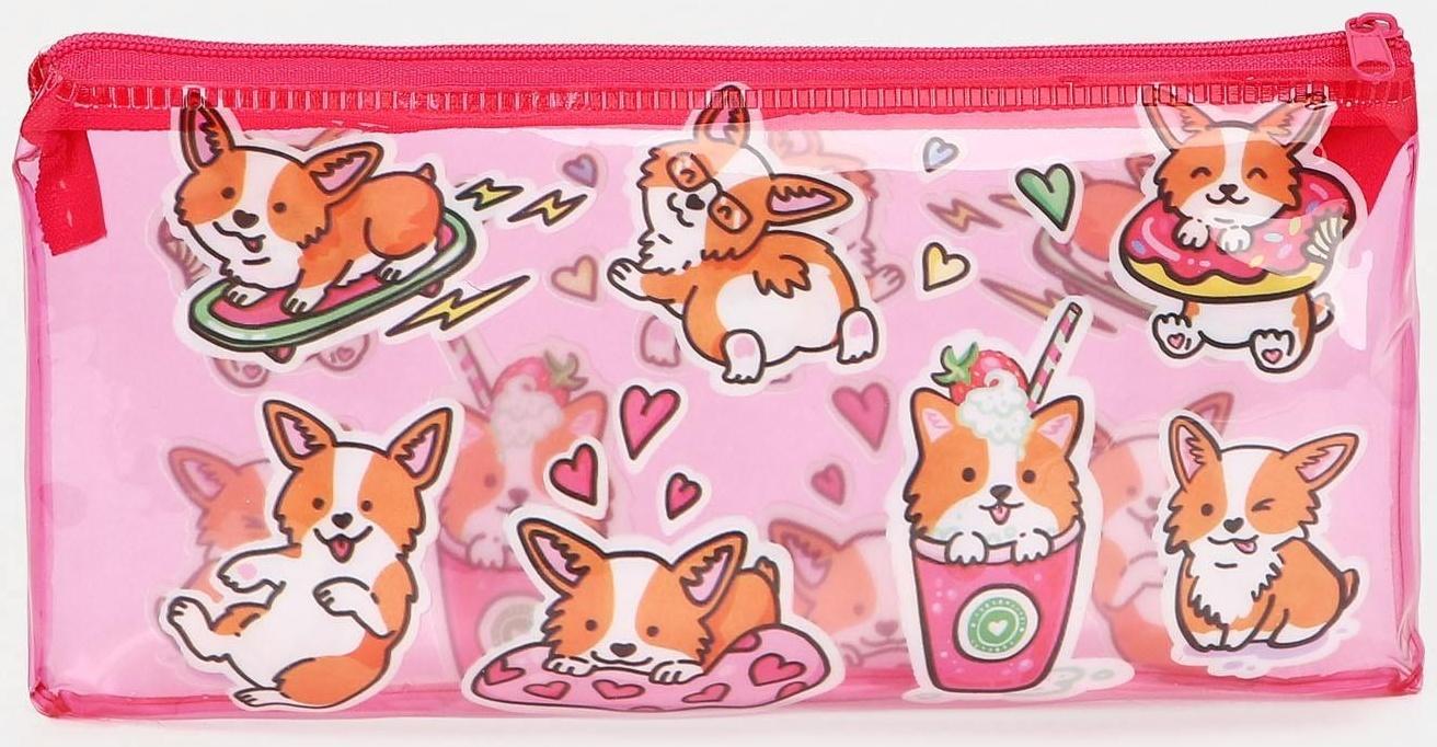 Косметичка-пенал на молнии, цвет розовый