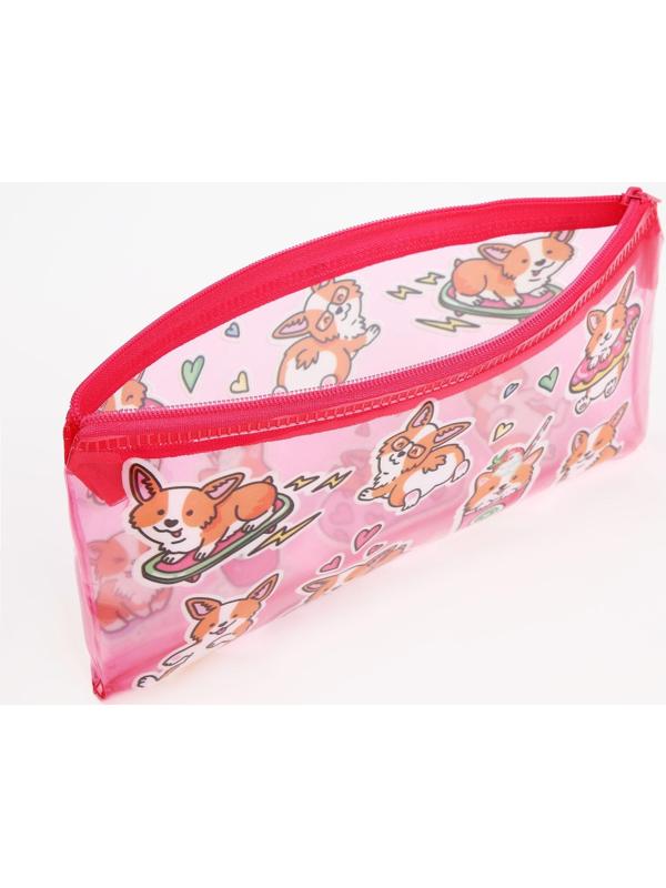 Косметичка-пенал на молнии, цвет розовый