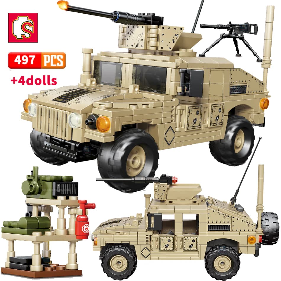 Конструктор Sembo Block «Бронированный внедорожник Hummer M1114» 207121 / 497 деталей