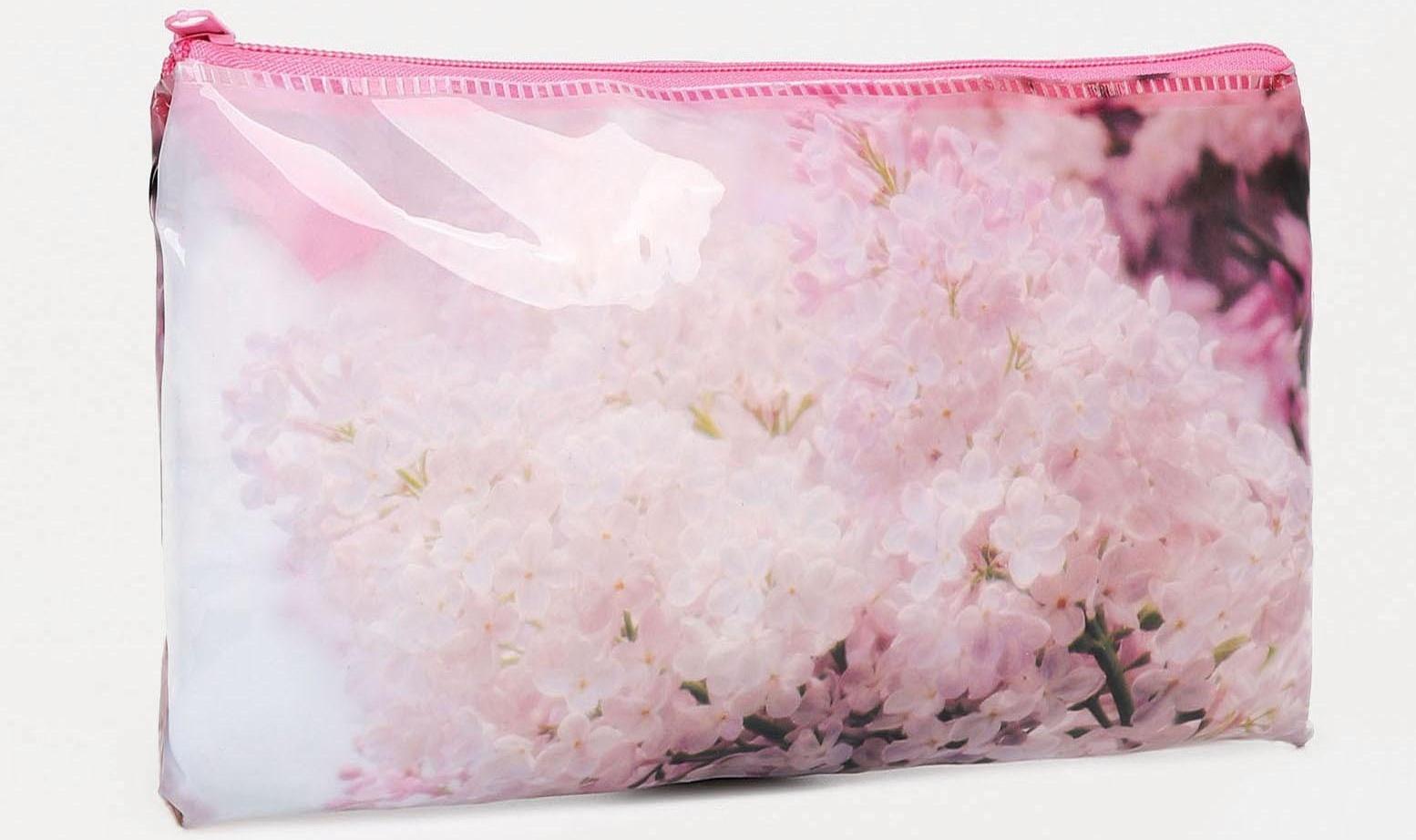 Косметичка-пенал на молнии, цвет розовый