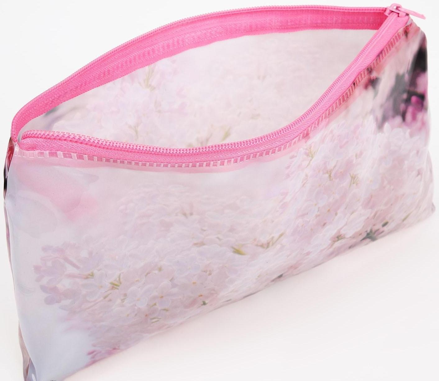 Косметичка-пенал на молнии, цвет розовый