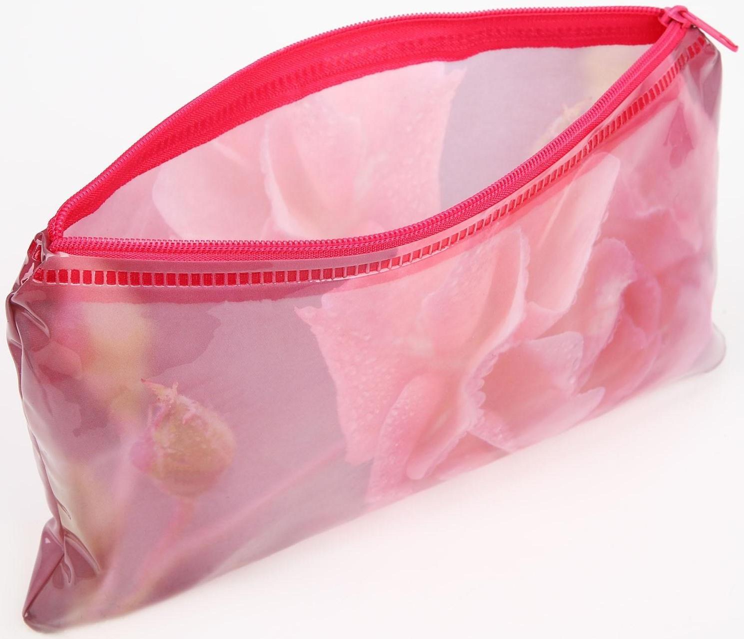 Косметичка-пенал на молнии, цвет розовый