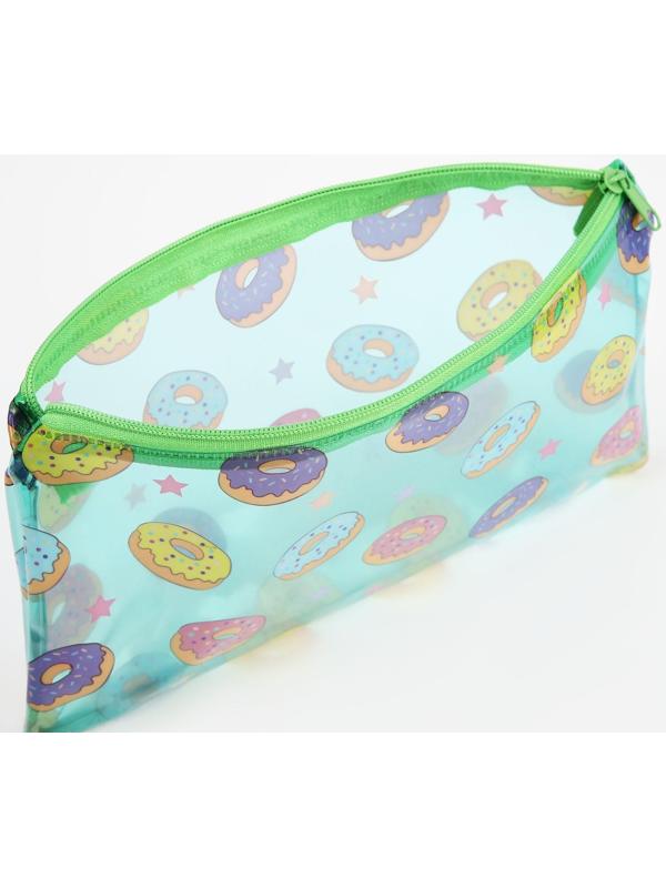 Косметичка-пенал на молнии, цвет зелёный