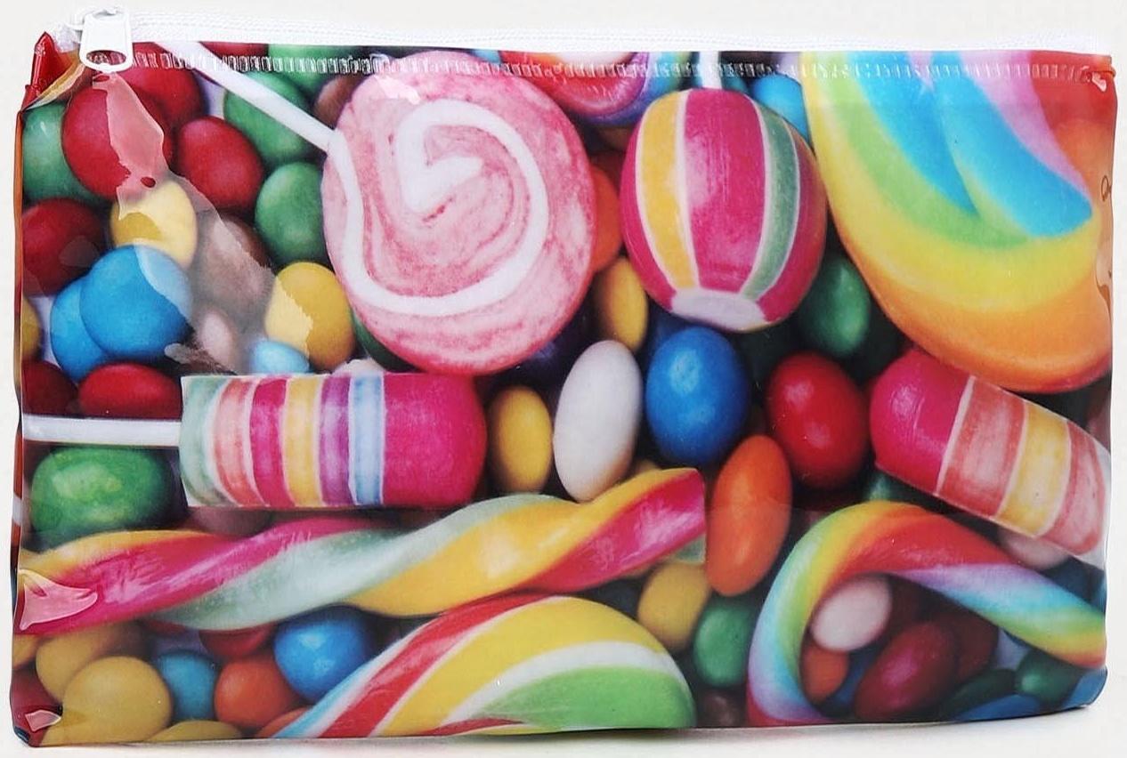 Косметичка-пенал на молнии, цвет разноцветный