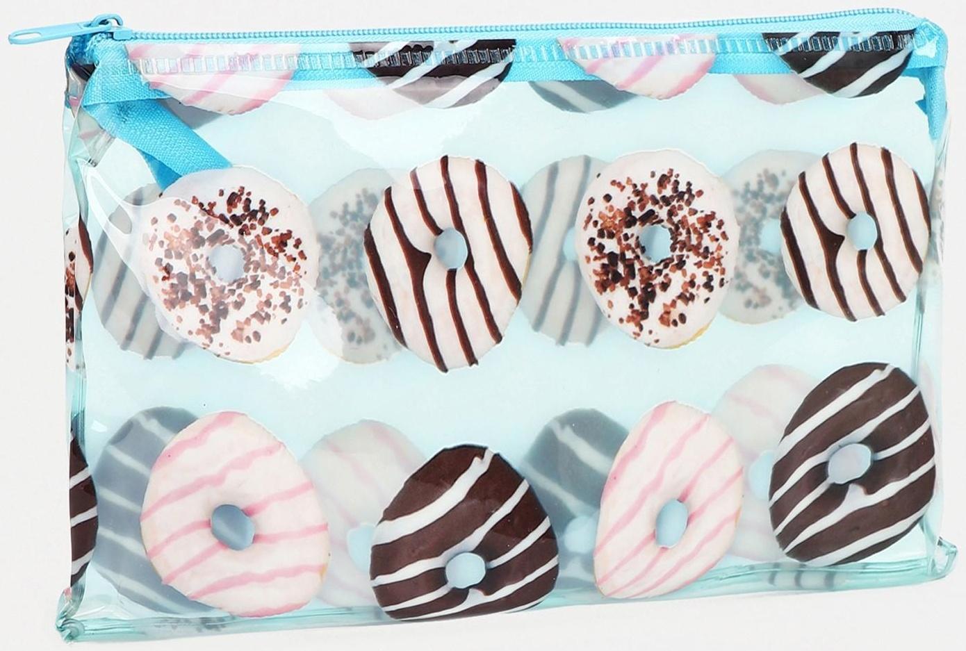 Косметичка-пенал на молнии, цвет голубой