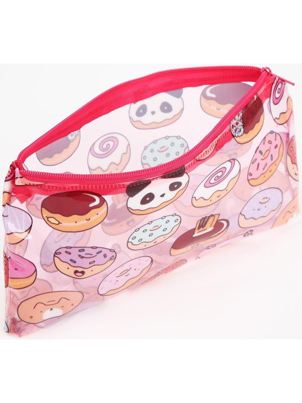 Косметичка-пенал на молнии, цвет розовый