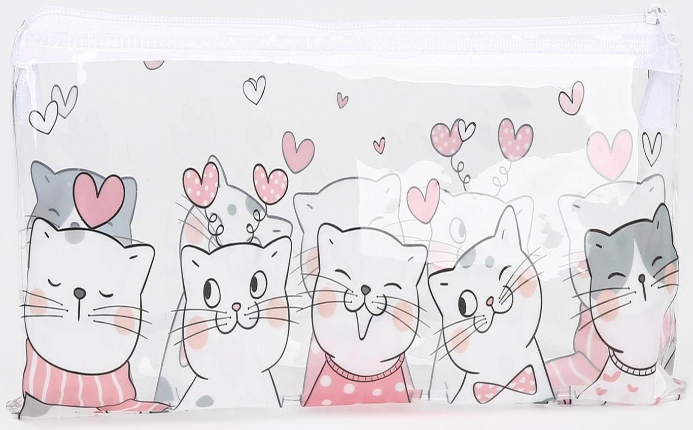 Косметичка-пенал на молнии, цвет прозрачный