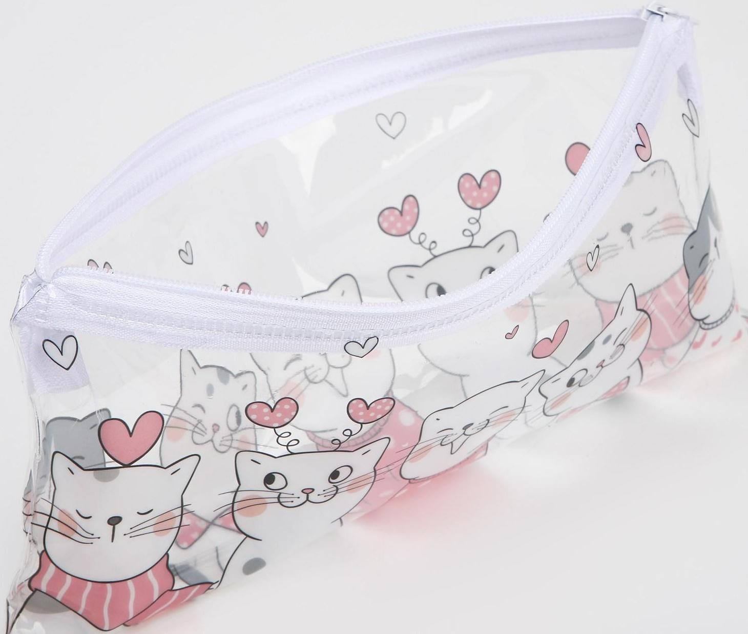 Косметичка-пенал на молнии, цвет прозрачный