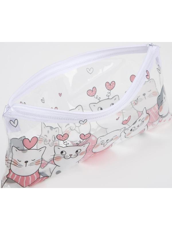 Косметичка-пенал на молнии, цвет прозрачный