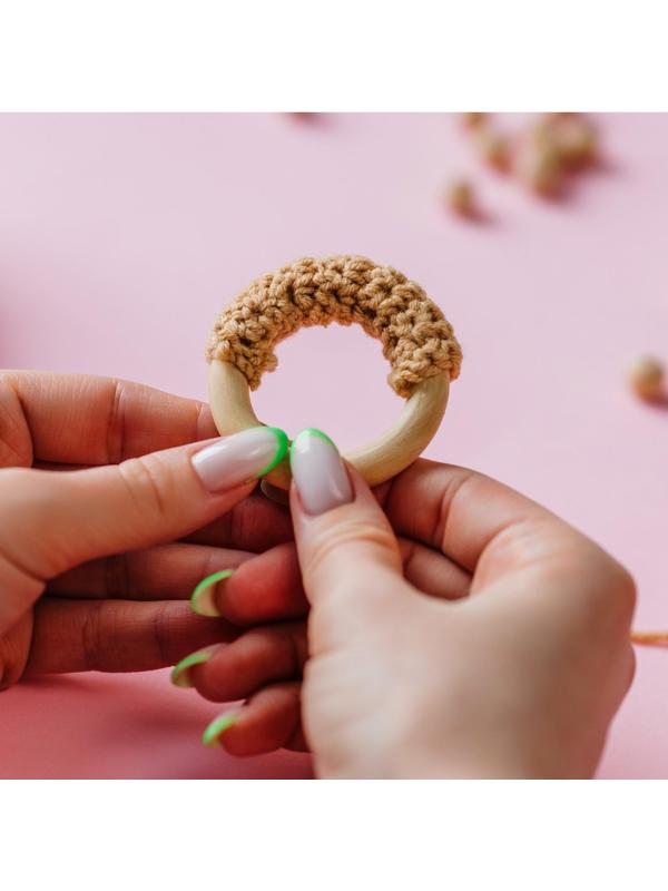 Набор колец для макраме, деревянные, d = 5/7 см, 2 шт