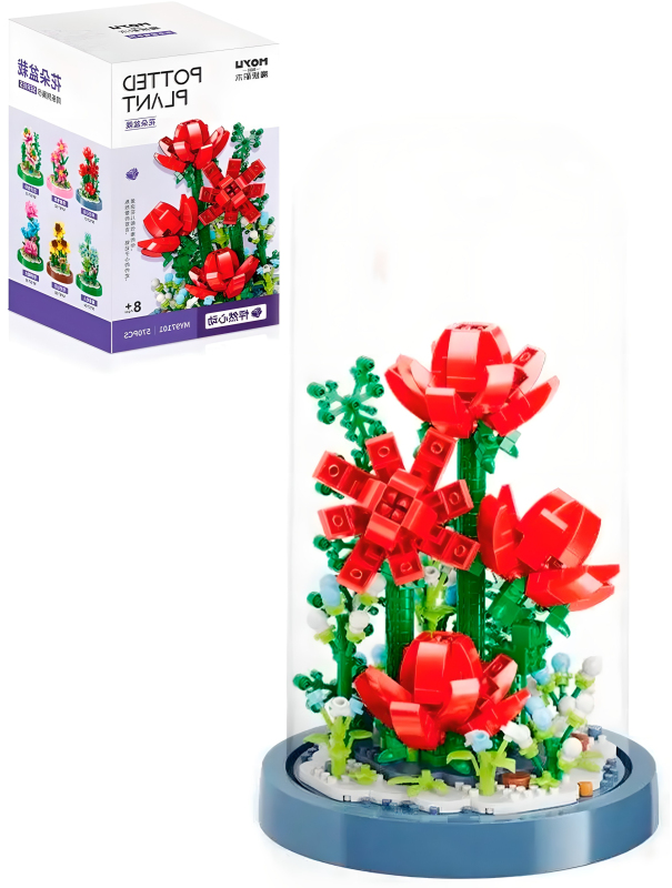 Конструктор MoyU «Цветы в колбе: Розы» MY97101 / 570 деталей