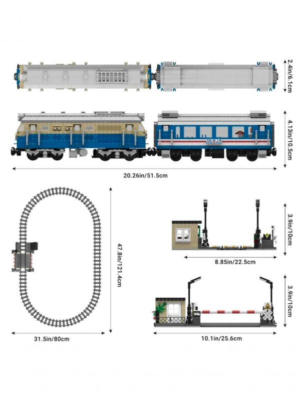 Радиоуправляемый конструктор Mould King «Дизельный локомотив» 12022 / 1212 деталей