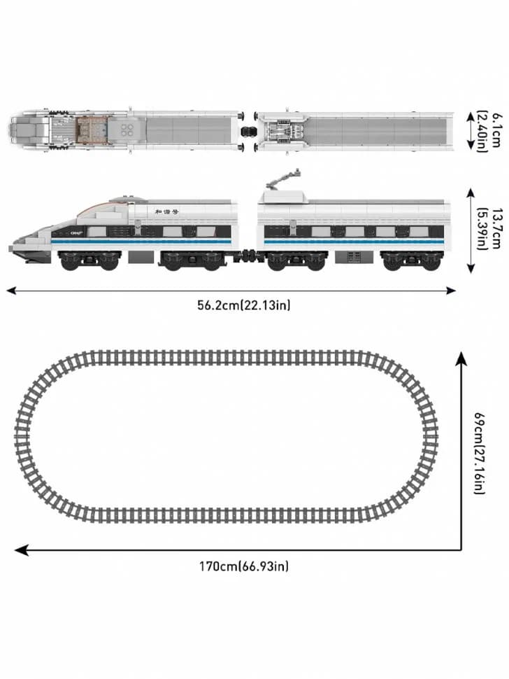 Радиоуправляемый конструктор Mould King «Высокоскоростной поезд CRH380A» 12021 / 1211 деталей