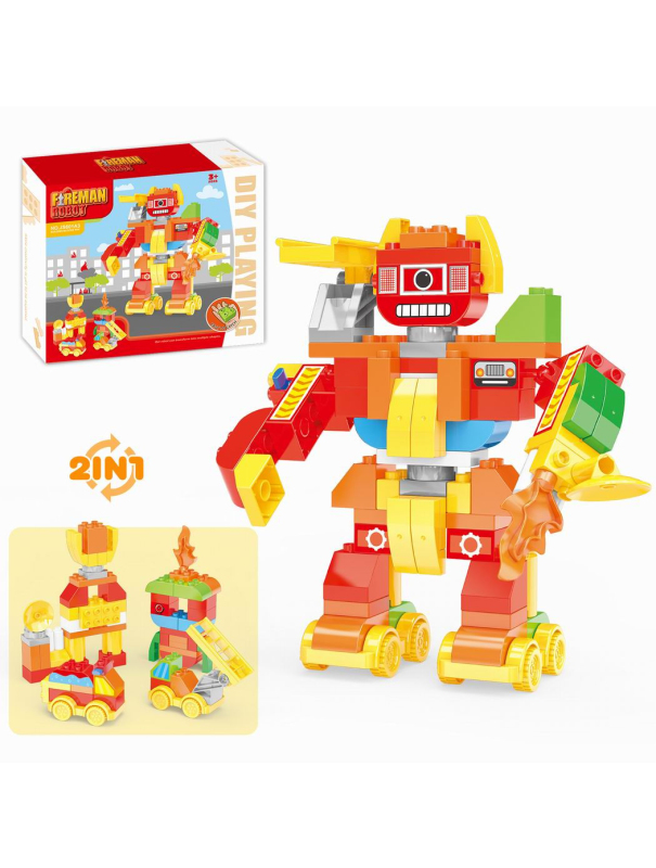 Конструктор «Красный робот-пожарный трансформер 2в1» JS601A3
