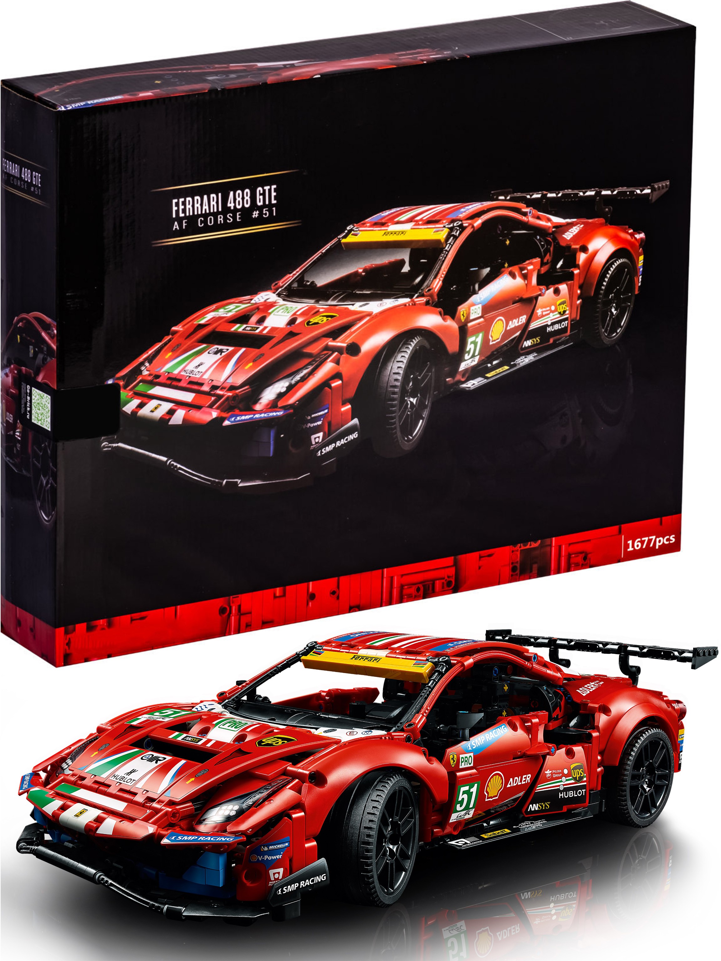 Конструктор «Ferrari 488 GTE AF Corse #51» MK004 (Technic 42125) / 1677 деталей