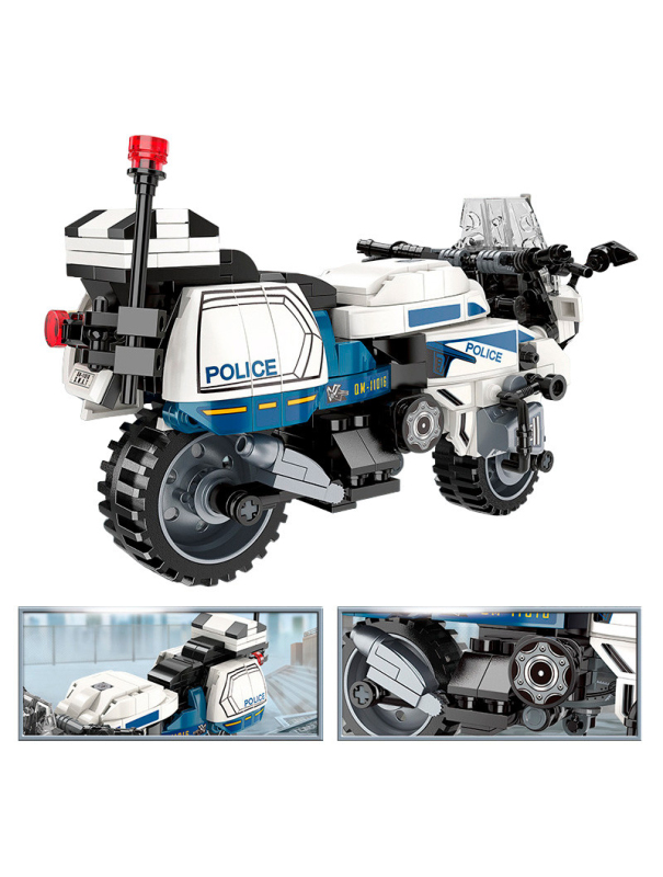 Конструктор Qman «Полицейский мотоцикл» 11016 / 395 деталей