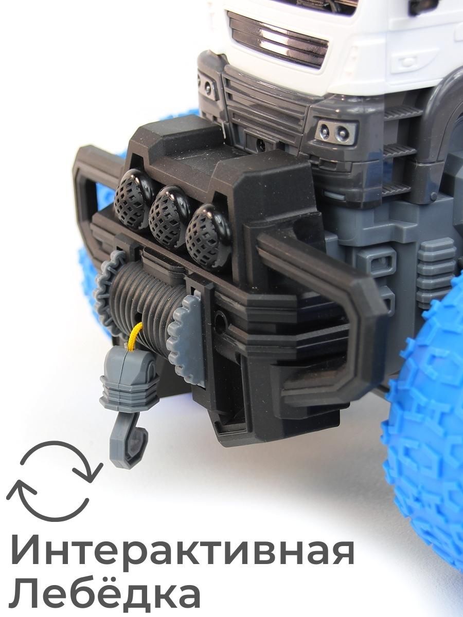 Пластиковая машинка Jian Sheng Toys 1:16 «Эвакуатор» 33 см. JS106AS, инерциорнная, свет, звук / Голубой