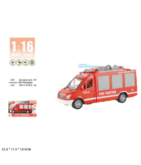 Пластиковая машинка Wenyi 1:12 «Пожарная» 26,5 см. WY595A / Красный