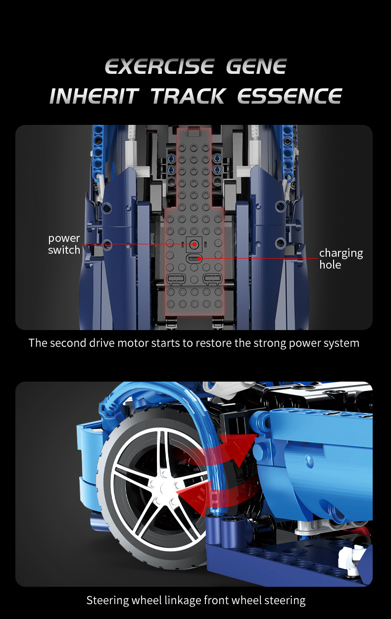 Конструктор KEEYEE WORLD «Автомобиль гоночный WIND» на радиоуправлении K96123 (Technic) / 850 детали