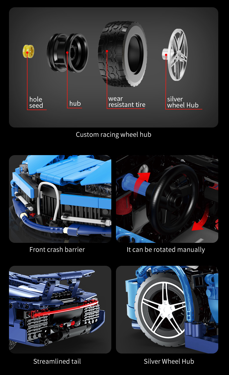 Конструктор KEEYEE WORLD «Автомобиль гоночный WIND» на радиоуправлении K96123 (Technic) / 850 детали