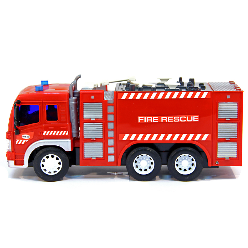 Пластиковая машинка Wenyi 1:16 «Пожарная» 27,5 см. WY351A, инерционная, свет, звук / Красный